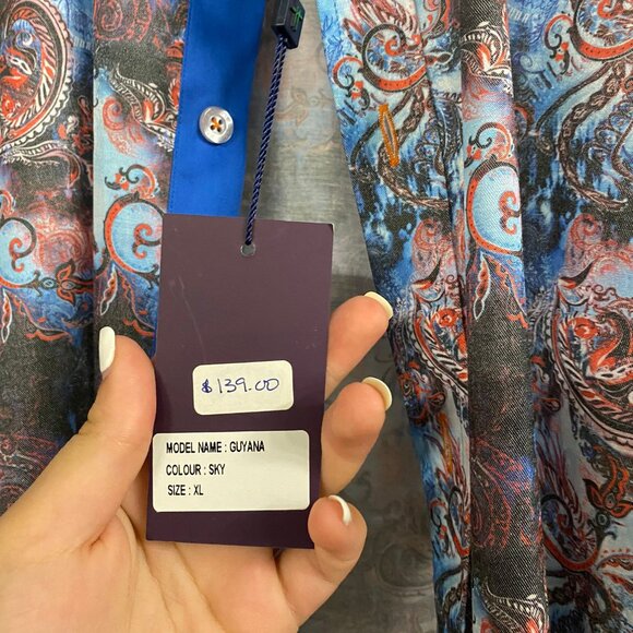 Patterned Man Shirt Franco Negretti - Picture 3 of 4